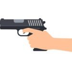vector-illustration-of-hands-holding-gun-isolated-on-white-background